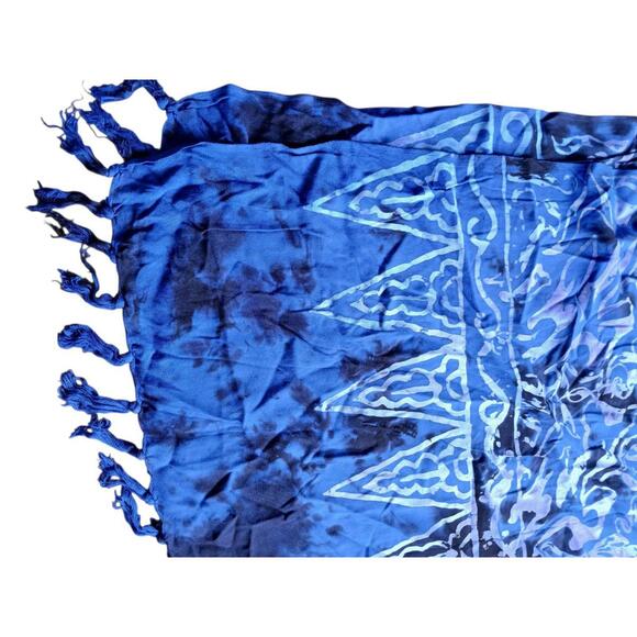 Blue Batik Rama Saron Women 46x63 po Beach Travel Vacation Boho Style 100% Rayon - Picture 3 of 5